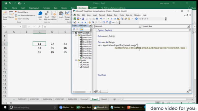 Excel VBA Functions for Data Analytics Series5 – Screenshot 1