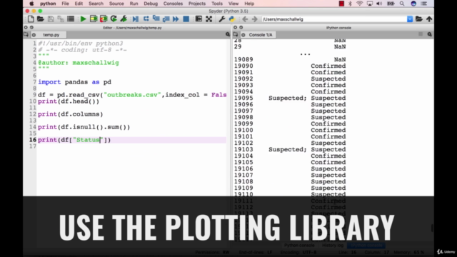 Coding to analyze and visualize data: a class of examples – Screenshot 2