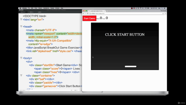 JavaScript Game Code Project make a Breakout Game Exercise – Screenshot 1