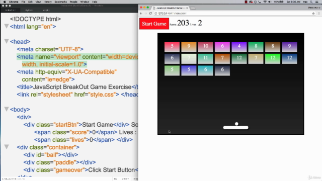 JavaScript Game Code Project make a Breakout Game Exercise – Screenshot 4