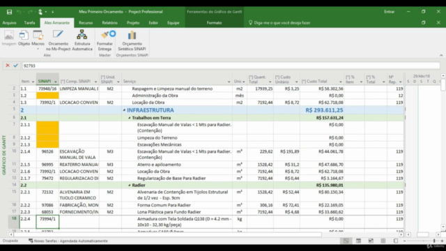 Orçamento de Obras com Project e Excel + Aplicativo Bônus – Screenshot 3