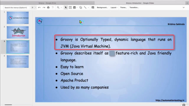 Groovy Fundamentals For Testers - Step By Step – Screenshot 1