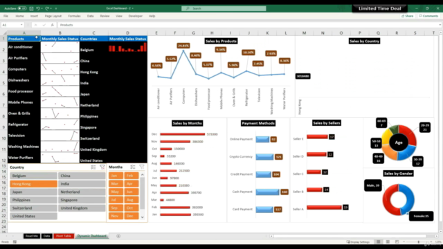 Microsoft Excel Data Analysis - Create Excel Dashboards - Screenshot_02