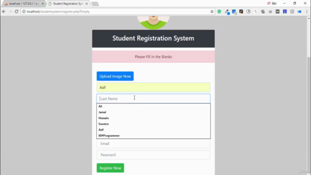 Student Registration System in PHP With Admin Panel – Screenshot 1