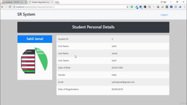 Student Registration System in PHP With Admin Panel – Screenshot 3