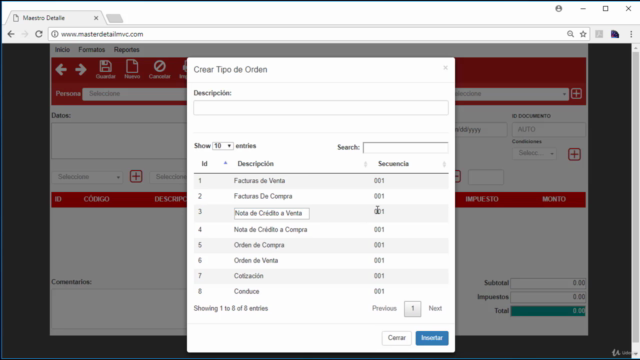 Master Detail ASP.NET MVC – Screenshot 2