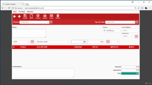 Master Detail ASP.NET MVC – Screenshot 3