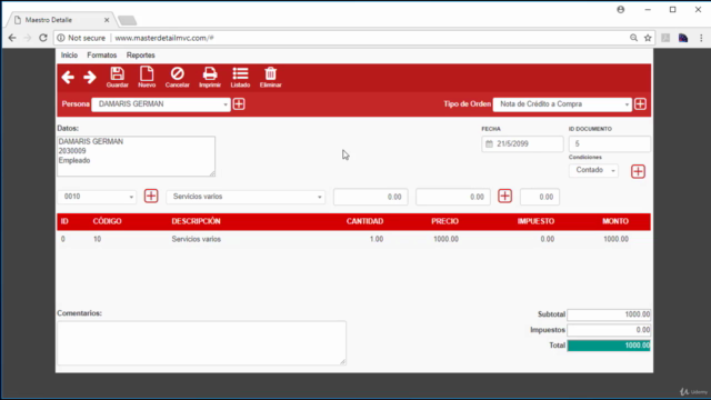 Master Detail ASP.NET MVC – Screenshot 4