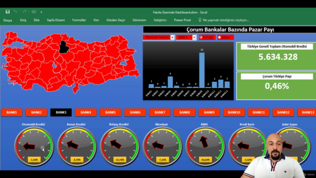 Harita Üzerinde Excel Dashboard – Screenshot 2