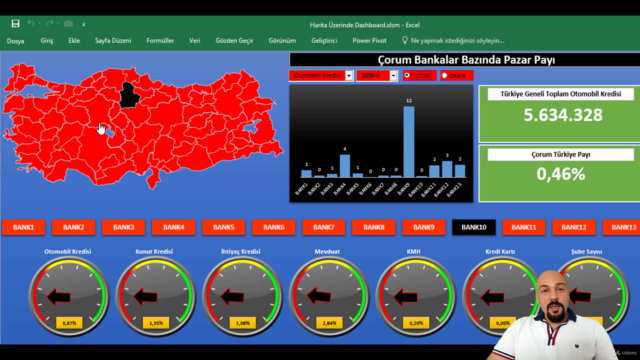 Harita Üzerinde Excel Dashboard – Screenshot 4