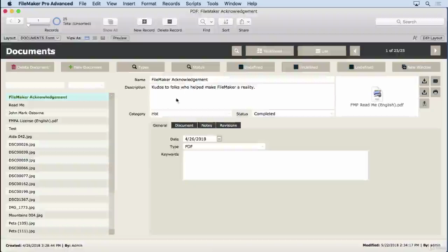 FileMaker Document Management Solution – Screenshot 3