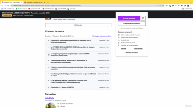 PRODUCTIVITE & GESTION DU TEMPS - Formation complète 2023 ! – Screenshot 2