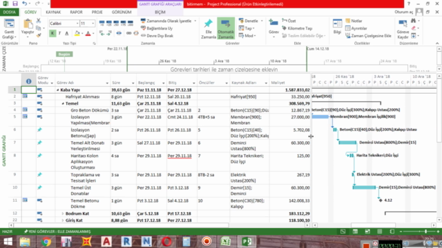 Microsoft Project İle Kaba İnşatın Planlanması – Screenshot 3