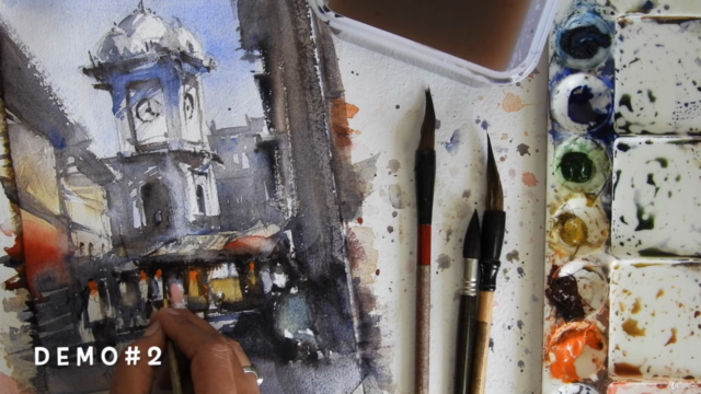 Beginners Guide to Paint Advance Watercolor Cityscapes – Screenshot 2