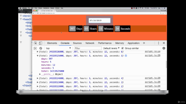JavaScript Exercise Countdown Timer – Screenshot 3
