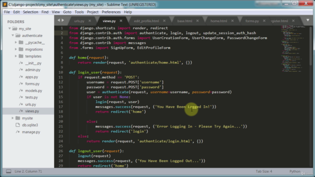 Build a User Authentication Web App With Python and Django – Screenshot 2