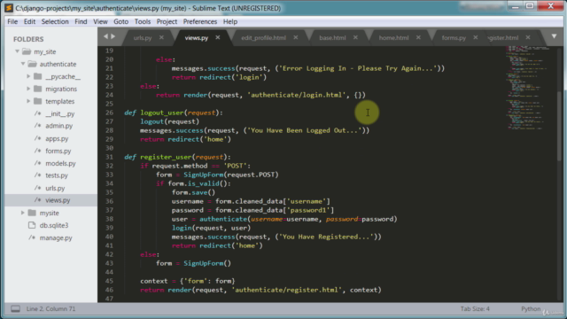 Build a User Authentication Web App With Python and Django – Screenshot 3