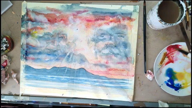 Watercolour painting. A stunning memorial portrait, sunset. - Screenshot_04