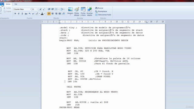 Gráficas en ensamblador 8086 – Screenshot 1