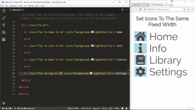 The Complete Font Awesome 5 Course: Beginner's Guide – Screenshot 3