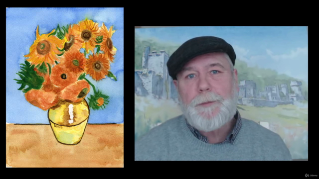 Watercolour painting. Paint Van Gogh sunflowers.For beginner - Screenshot_02