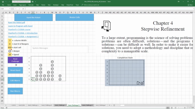 Introduction to Visual Basic using Karel the Robot in Excel – Screenshot 2