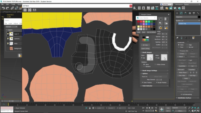 3D Studio Max 2019 - Mapeamento UVW e Textura do Personagem - Screenshot_03