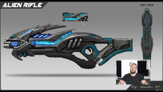 create a science fiction gun using blender – Screenshot 1