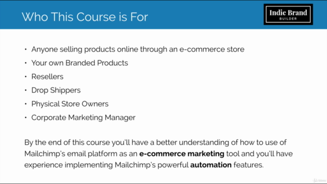 MailChimp for Ecommerce Email Marketing Master Class – Screenshot 1
