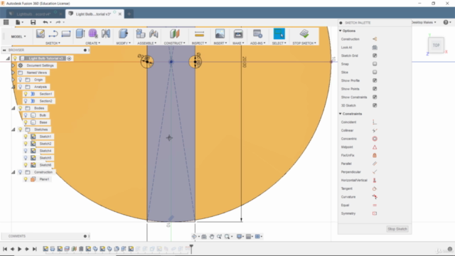 Design a Working Light Bulb - Fusion 360 for 3D Printing - Screenshot_03