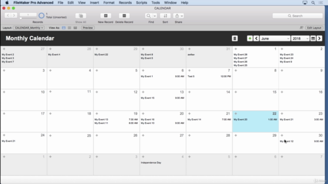 FileMaker Calendar Conundrum – Screenshot 1