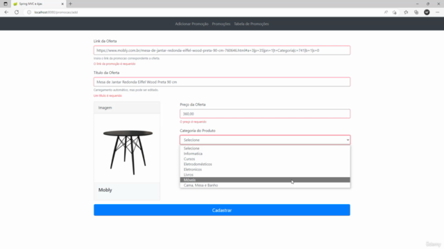 Spring Boot & MVC com AJAX – Screenshot 1