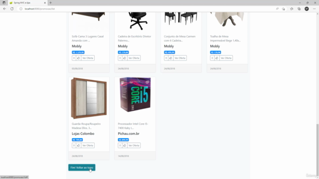 Spring Boot & MVC com AJAX – Screenshot 2