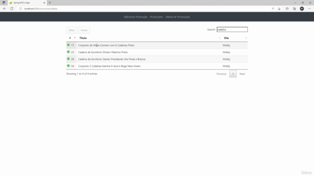 Spring Boot & MVC com AJAX – Screenshot 3