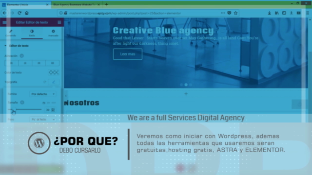 MASTER EN WORDPRESS: Crea tu sitio con Astra y Elementor – Screenshot 1