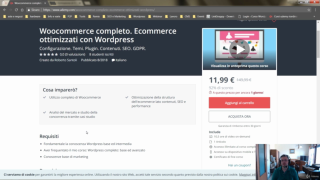 Corso Woocommerce. Crea E-commerce ottimizzati con Wordpress – Screenshot 1