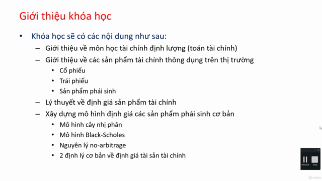 Tài chính định lượng: Định giá sản phẩm tài chính – Screenshot 1