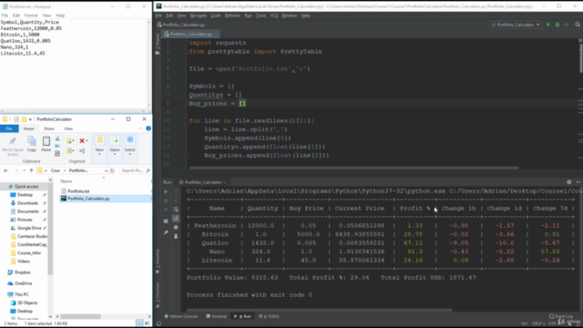 Python & Cryptocurrency Trading: Build 8 Python Apps (2020) – Screenshot 2