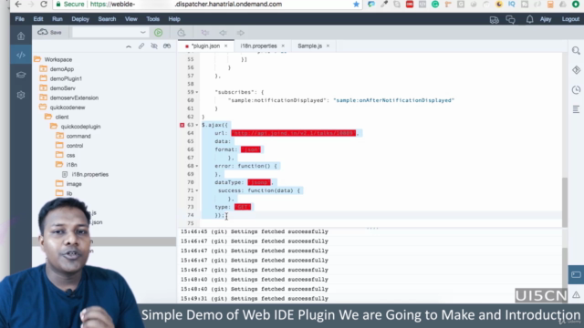 SAP® Web IDE Plugin Development – Screenshot 2