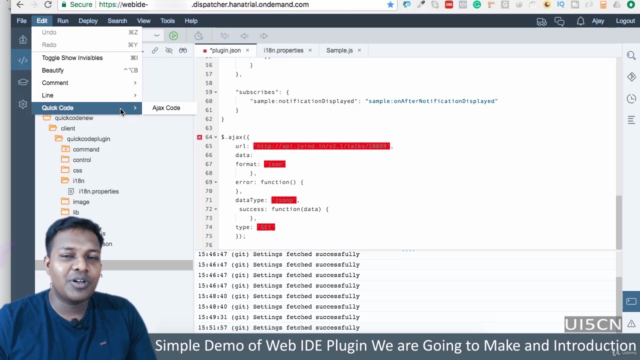 SAP® Web IDE Plugin Development – Screenshot 3
