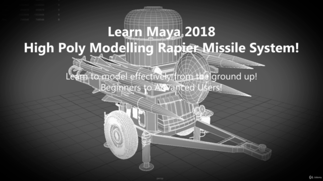 Learn Maya 2018 - High Poly Modelling Rapier Missile System! – Screenshot 1