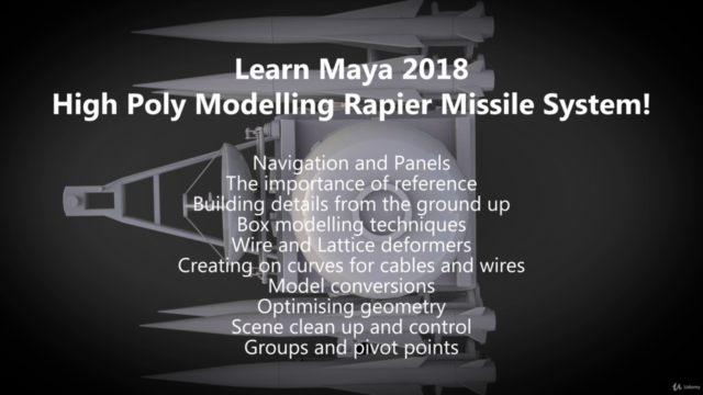 Learn Maya 2018 - High Poly Modelling Rapier Missile System! – Screenshot 2
