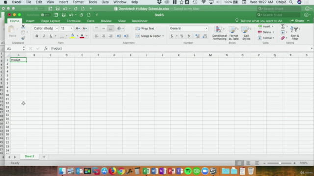 Excel for Mac Basics – Screenshot 4