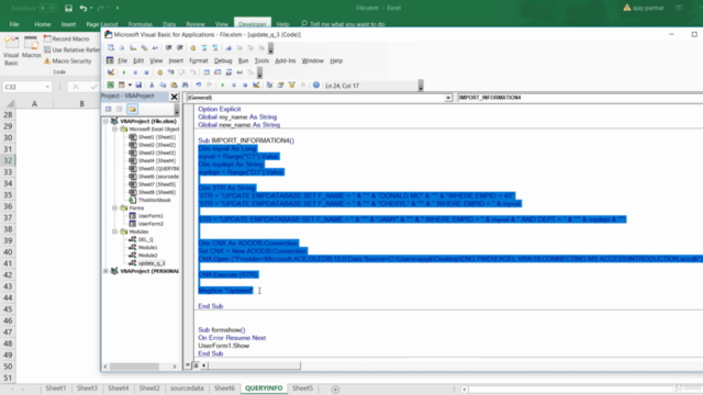 Excel VBA Connect with MS Access database – Screenshot 1