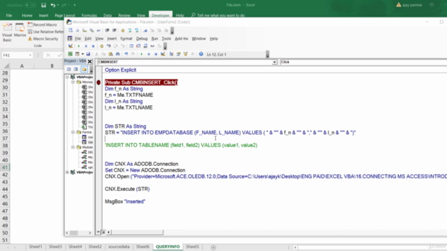 Excel VBA Connect with MS Access database – Screenshot 2