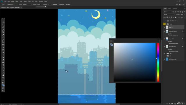 Как рисовать PIXEL ART фоны для игр в Photoshop – Screenshot 1