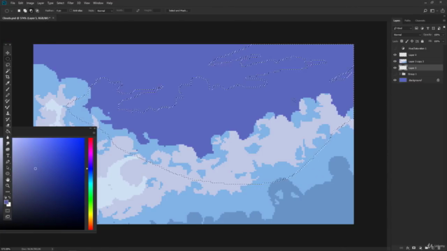 Как рисовать PIXEL ART фоны для игр в Photoshop – Screenshot 3