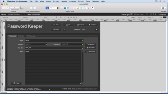 Creating a Password Manager in FileMaker – Screenshot 1