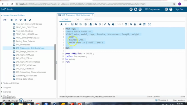 SAS for Data Science – Screenshot 2