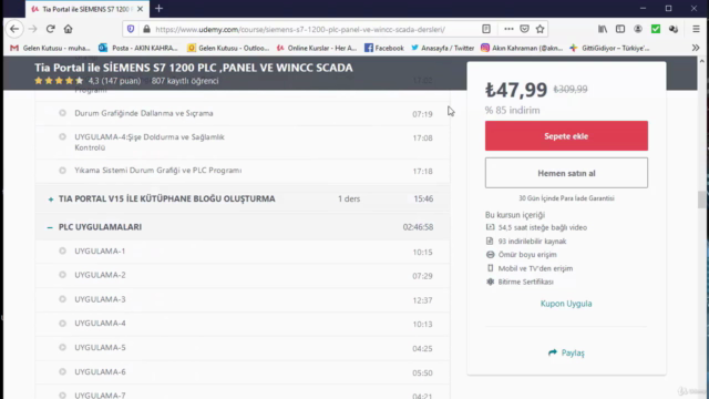 Tia Portal ile Siemens S7 1200 PLC ,Panel ve WinCC SCADA-1 – Screenshot 3